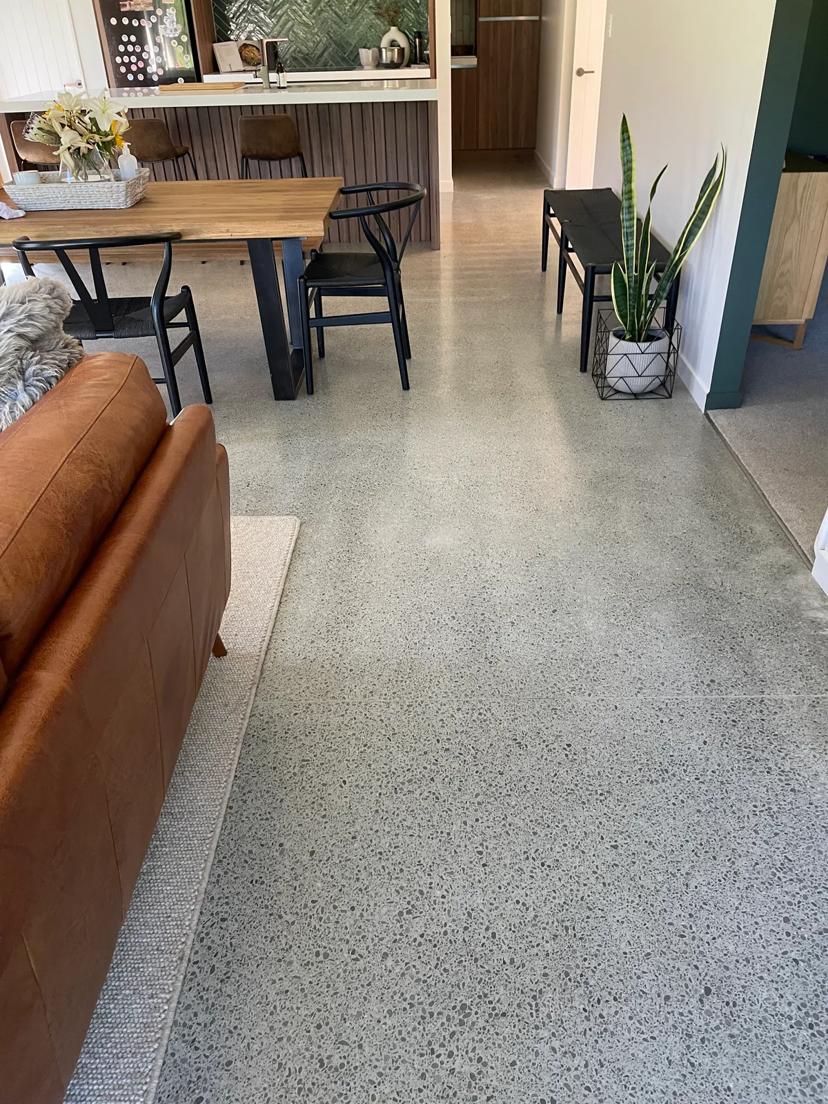 Full exposure polished concrete floor in Rolleston