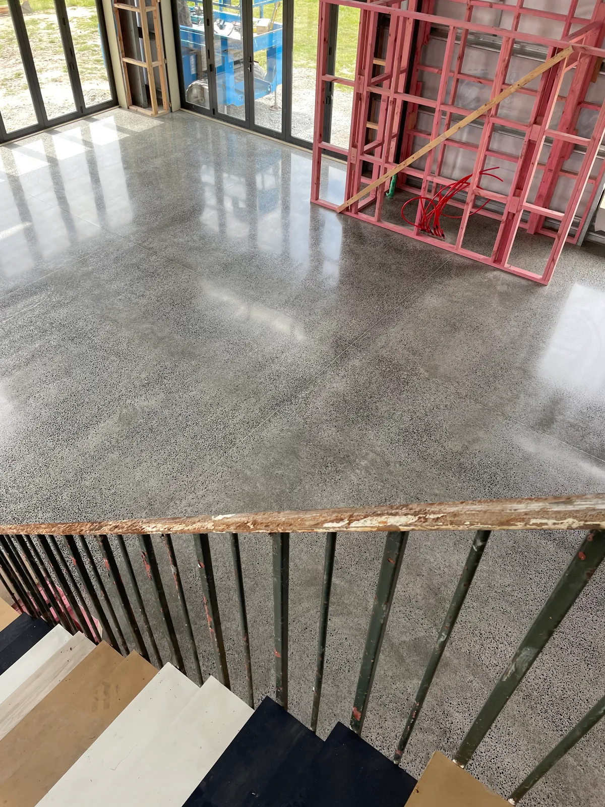 Mid depth grind to concrete with high spec polish applied
